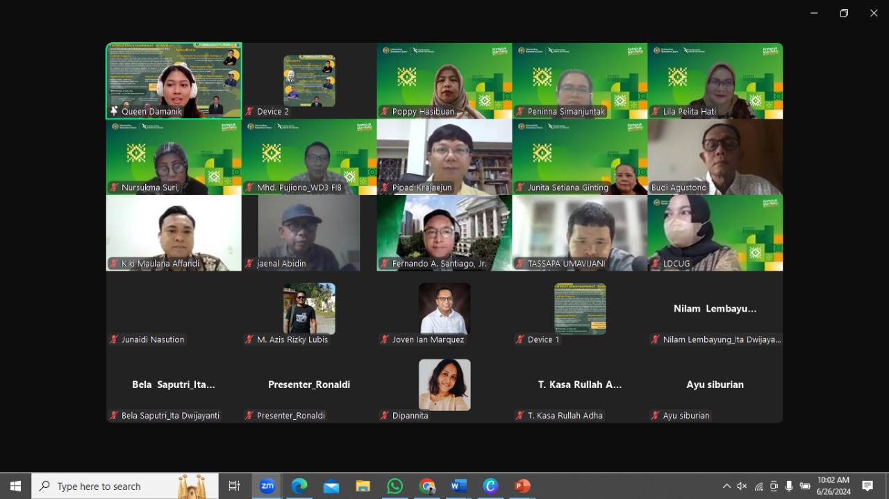 Virtual Seminar Internasional Local Wisdom and Globalization in Southeast Asia Department of History, FIB USU and Department of History, Faculty of Liberal Arts Universitas Thammasat Bangkok